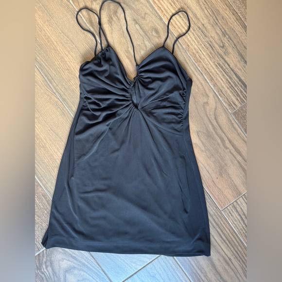 ZARA Asymmetrical Draped Mini Dress - Picture 2 of 7